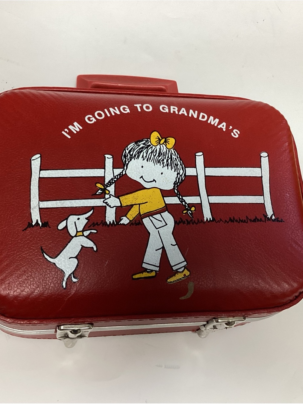 Red 'I'm Going to Grandma's' Dog Travel Case